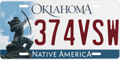 OK license plate 374VSW