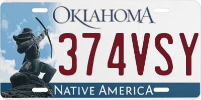 OK license plate 374VSY