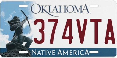 OK license plate 374VTA