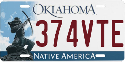 OK license plate 374VTE