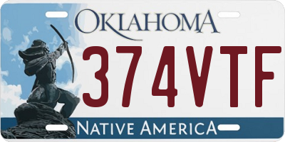 OK license plate 374VTF