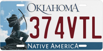 OK license plate 374VTL