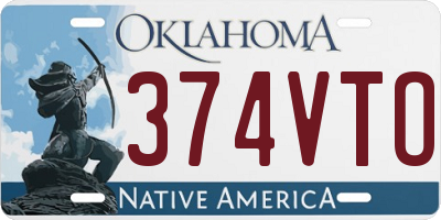 OK license plate 374VTO