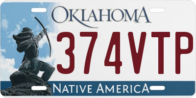 OK license plate 374VTP