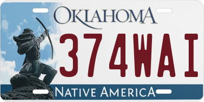 OK license plate 374WAI
