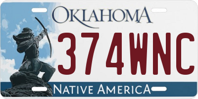 OK license plate 374WNC