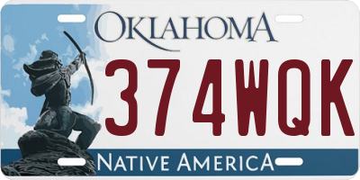 OK license plate 374WQK