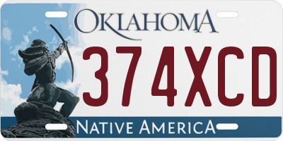 OK license plate 374XCD