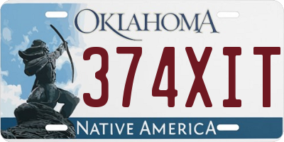 OK license plate 374XIT