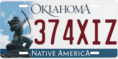 OK license plate 374XIZ