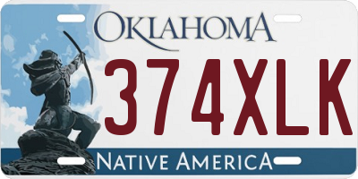 OK license plate 374XLK