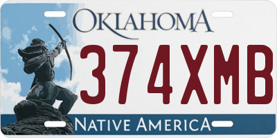 OK license plate 374XMB