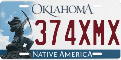 OK license plate 374XMX
