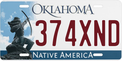 OK license plate 374XND