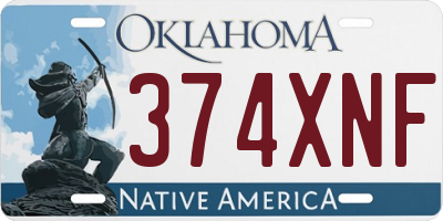 OK license plate 374XNF