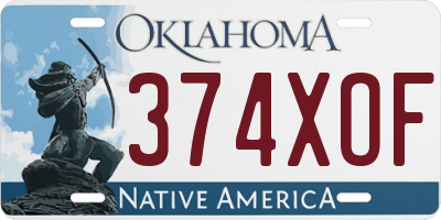 OK license plate 374XOF