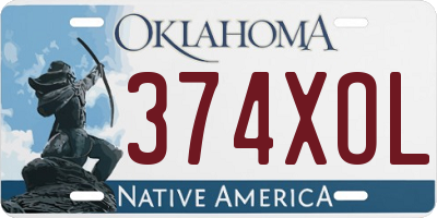 OK license plate 374XOL