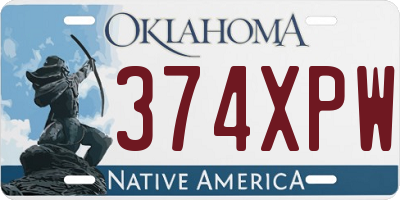 OK license plate 374XPW