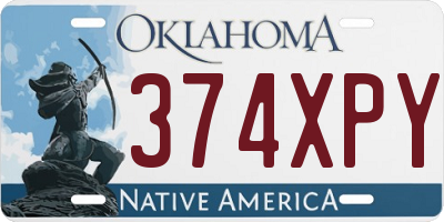 OK license plate 374XPY