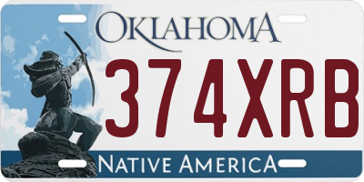 OK license plate 374XRB