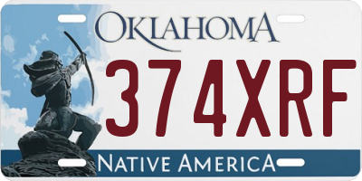 OK license plate 374XRF