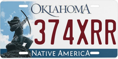 OK license plate 374XRR