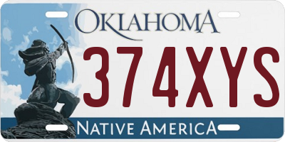 OK license plate 374XYS