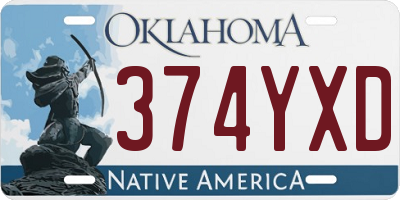 OK license plate 374YXD