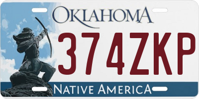 OK license plate 374ZKP