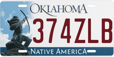 OK license plate 374ZLB