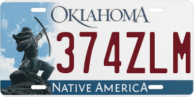 OK license plate 374ZLM