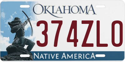 OK license plate 374ZLO