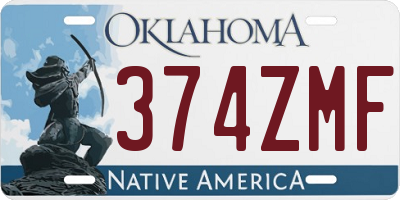 OK license plate 374ZMF