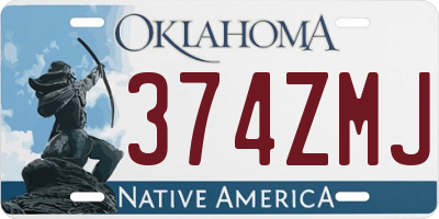 OK license plate 374ZMJ
