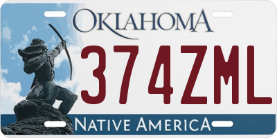 OK license plate 374ZML