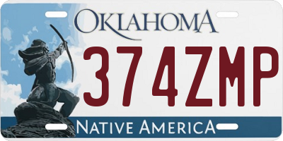 OK license plate 374ZMP