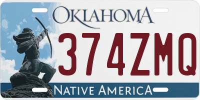 OK license plate 374ZMQ
