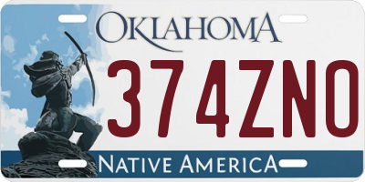 OK license plate 374ZNO