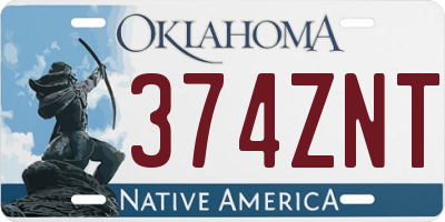 OK license plate 374ZNT