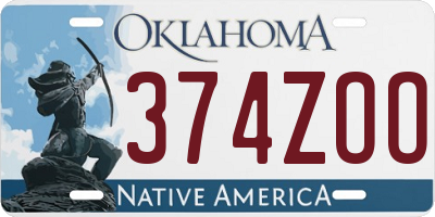 OK license plate 374ZOO
