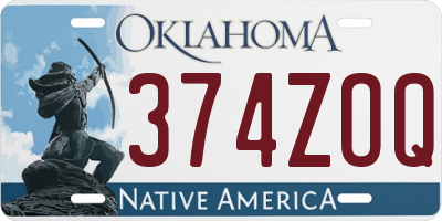 OK license plate 374ZOQ