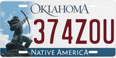 OK license plate 374ZOU