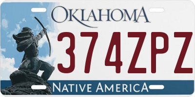 OK license plate 374ZPZ
