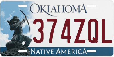 OK license plate 374ZQL