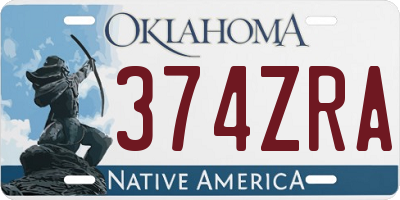 OK license plate 374ZRA
