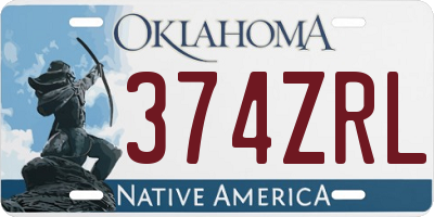 OK license plate 374ZRL