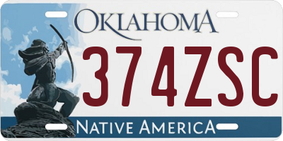 OK license plate 374ZSC