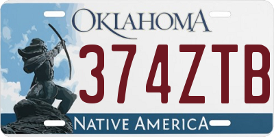 OK license plate 374ZTB