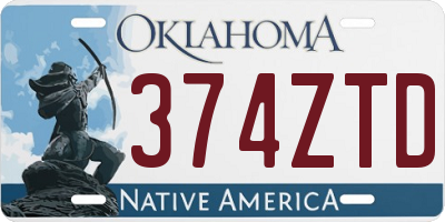 OK license plate 374ZTD