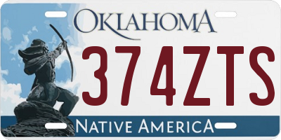 OK license plate 374ZTS